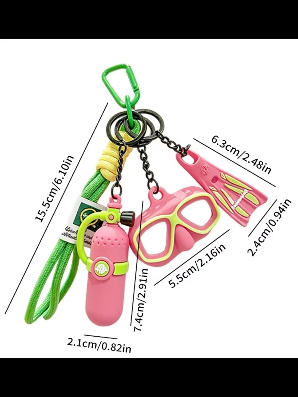 Scuba Purple Swim Mask & Gear Keychain Set